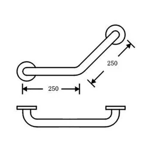 PLASSON INDOOR 51202075 | ידית אחיזה זוויתית מדגל מבית פלסאון 25 ס