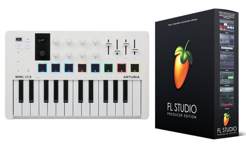 חבילה - מקלדת שליטה Minilab 3 + FL Studio Producer