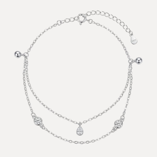 צמיד כפול עם עיגולים משובצים