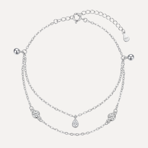 צמיד כפול עם עיגולים משובצים