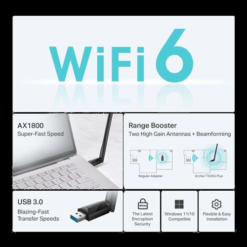 Archer TX35U Plus AX1800 USB Adapter מבית TP-LINK