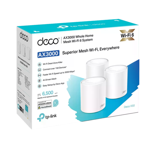 (3 באריזה) Deco X50 AX3000 WiFi 6 מבית TP-LINK