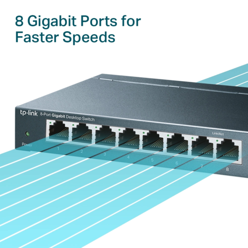 מתג שולחני 8 פורטים SG108 Gigabit מבית TP-LINK