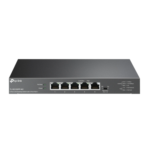 סוויץ' ++TL-SG105PP-M2 2.5G PoE מבית TP-LINK