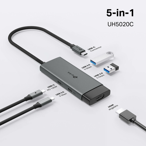 UH5020C USB Type-C 5-in-1 Hub מבית TP-LINK