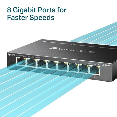 מתג 8 פורטים SG108E Gigabit מבית TP-LINK