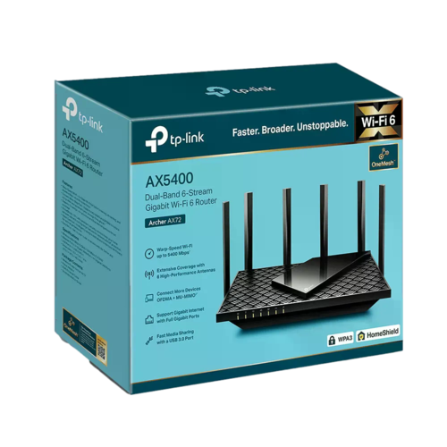 Archer AX72 AX5400 Wi-Fi 6 Router מבית TP-LINK
