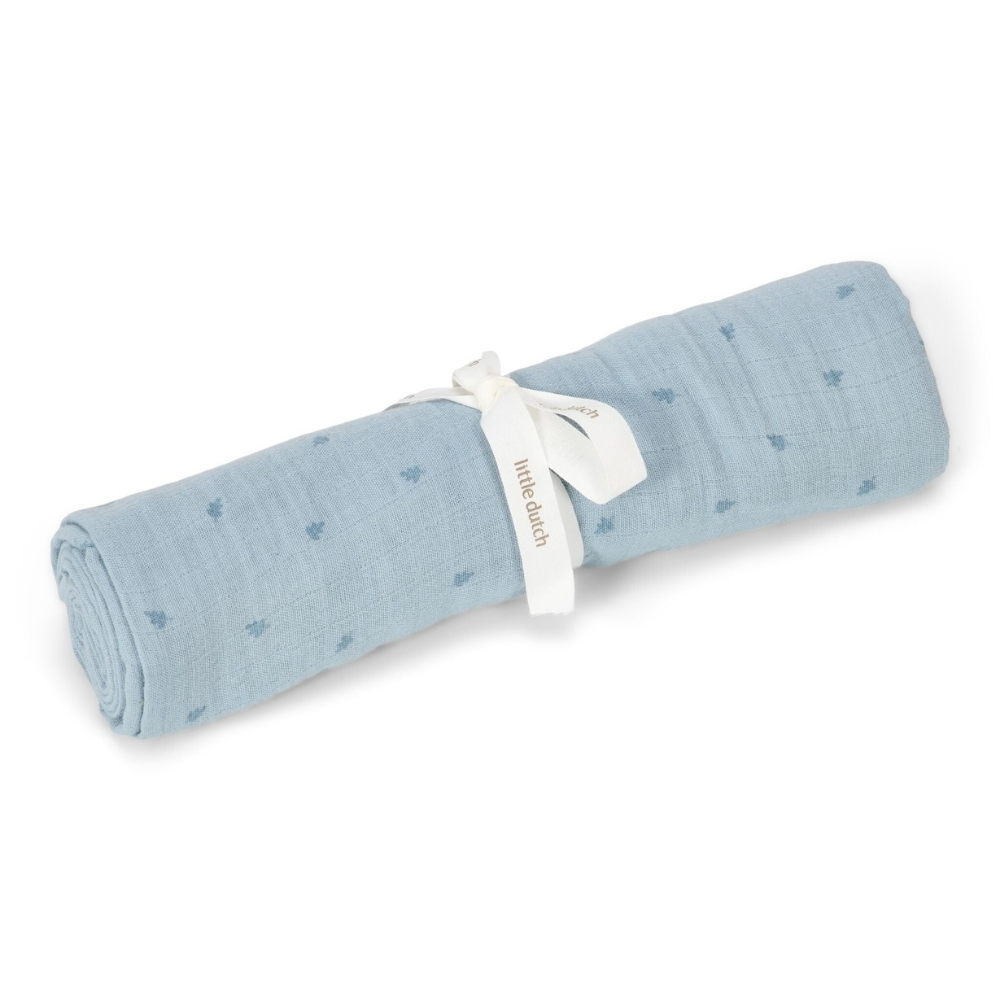חיתול טטרה Swaddle 120X120 - כחול פסטל - Little Dutch