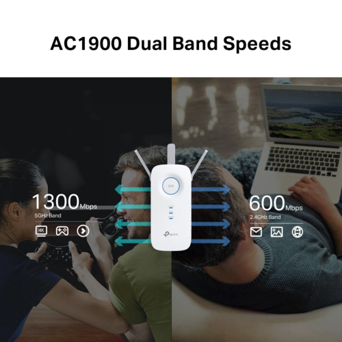 RE550 AC1900 Wi-Fi Range Extender מבית TP-LINK