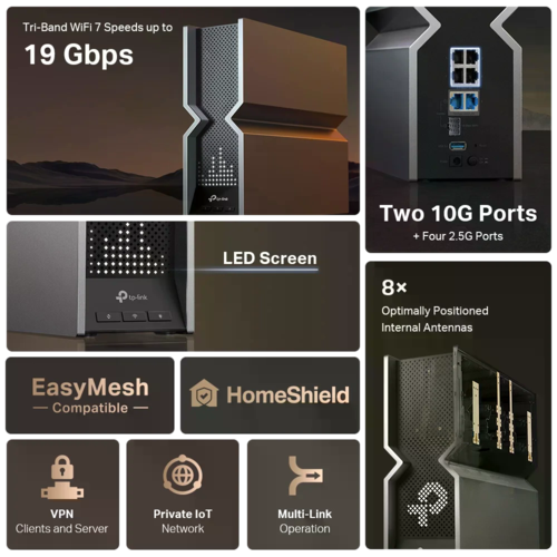 נתב Archer BE800 BE19000 WI-FI7 מבית TP-LINK