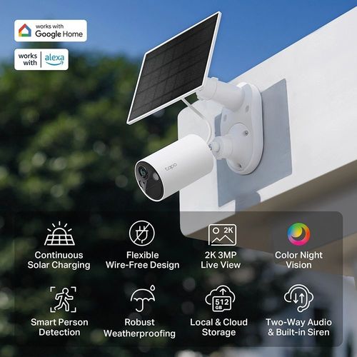 מצלמה 3MP+פאנל סולארי Tapo C410 KIT מבית TP-LINK