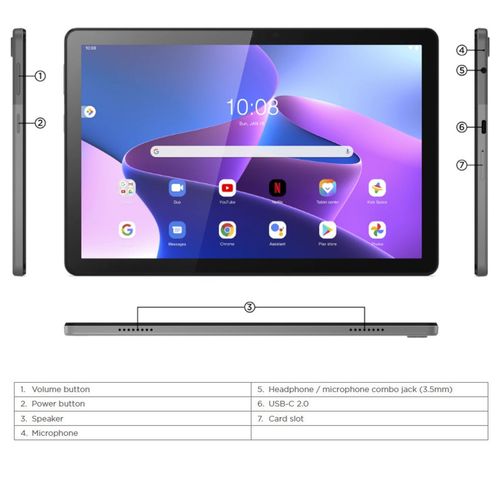 טאבלט לנובו  Lenovo TAB M10 HD-3GEN - ZAAE0133IL 