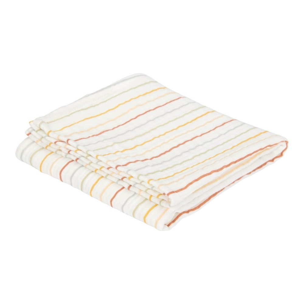 חיתול טטרה Swaddle 120X120 - לבן פסים - Little Dutch