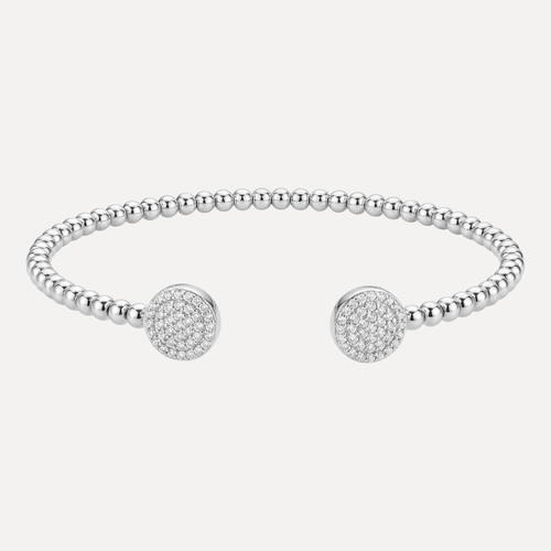 צמיד קשיח עם זוג עיגולים משובצים