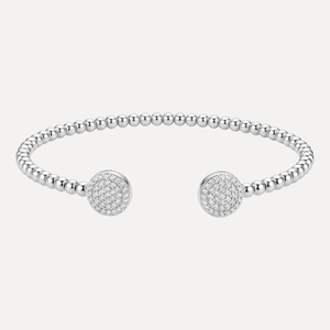 צמיד קשיח עם זוג עיגולים משובצים