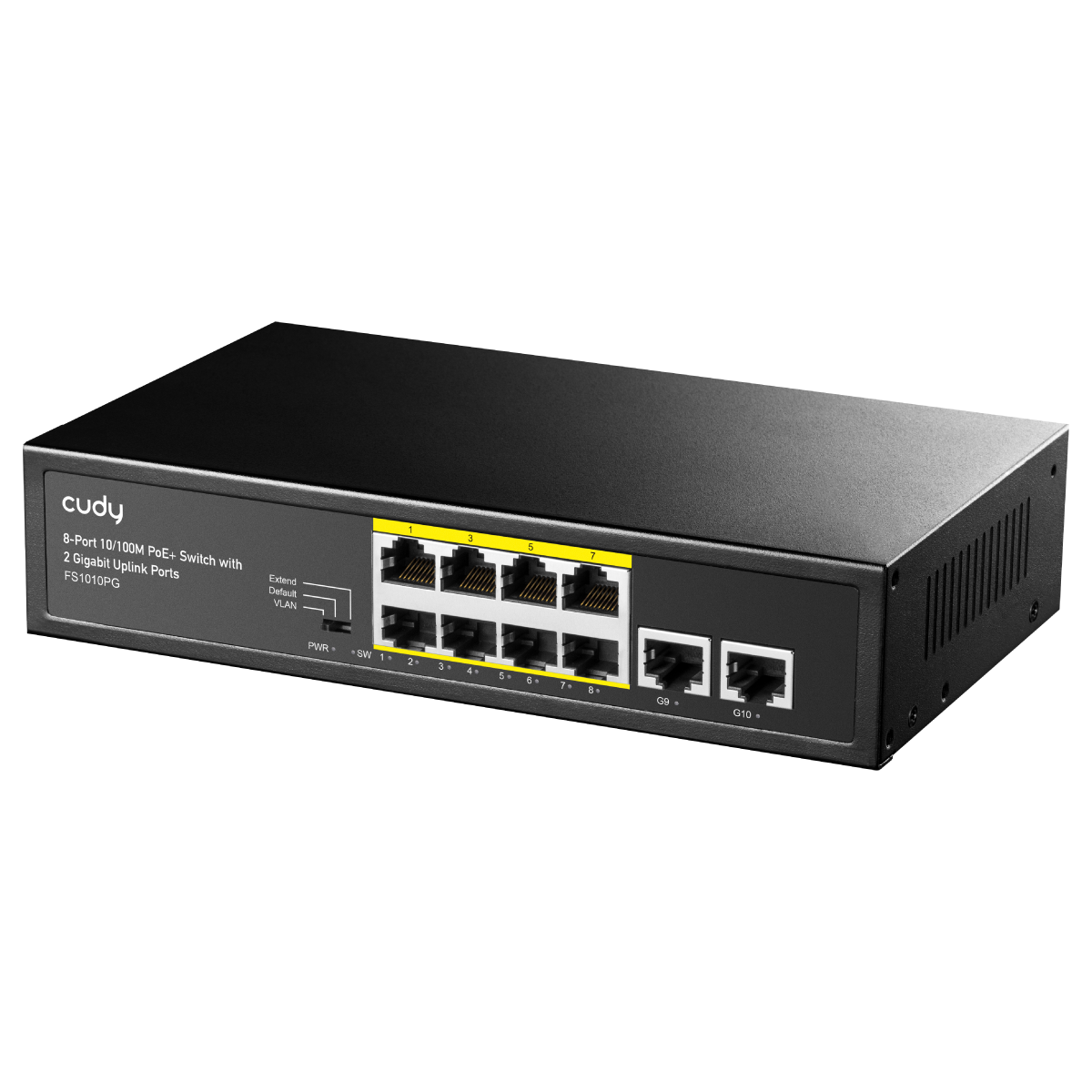  CUDY 8-FE PoE Switch +2 uplink GbE FS1010PG-IL 