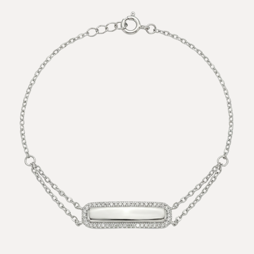 צמיד מלבני עם מסגרת משובצת