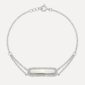 צמיד מלבני עם מסגרת משובצת