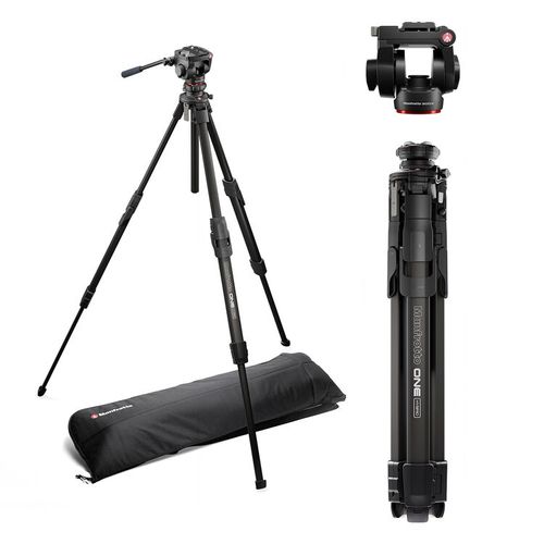 קיט חצובת אלומיניום פתיחה מהירה Manfrotto One + ראש וידאו 500X