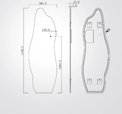 CCT 28W מראה לקיר דגם נסי A הכולל עימעום