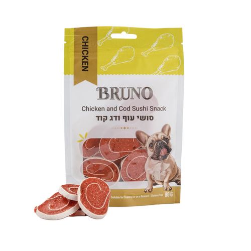 חטיף ברונו סושי עוף ודג קוד 80 גרם
