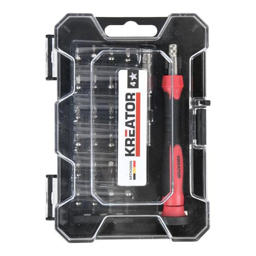 סט ביטים עם מברג רצ'ט ומאריך- 26 חלקים,  RATCHET SCREWDRIVER SET 26 PCS, 106 KRTH20006, ברקוד 5400338122415