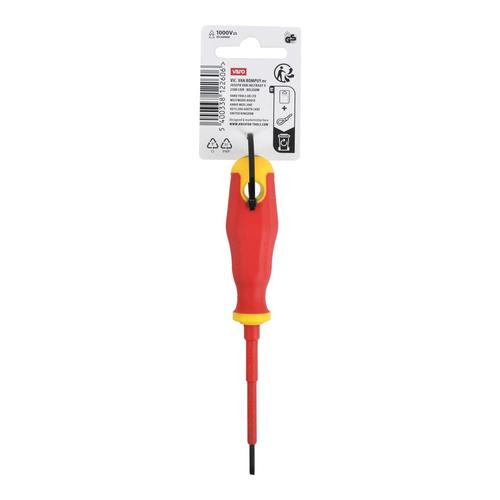 מברג שטוח מגנטי מבודד 106 KRTH20401 , VDE SL2.5x75, INSULATED SCREWDRIVER SLOTTED 75MM, SL2.5 VDE ברקוד 5400338122606