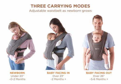מנשא אמברייס embrace רשת אוורירית רכה  ארגו בייבי ergo baby - שמנת
