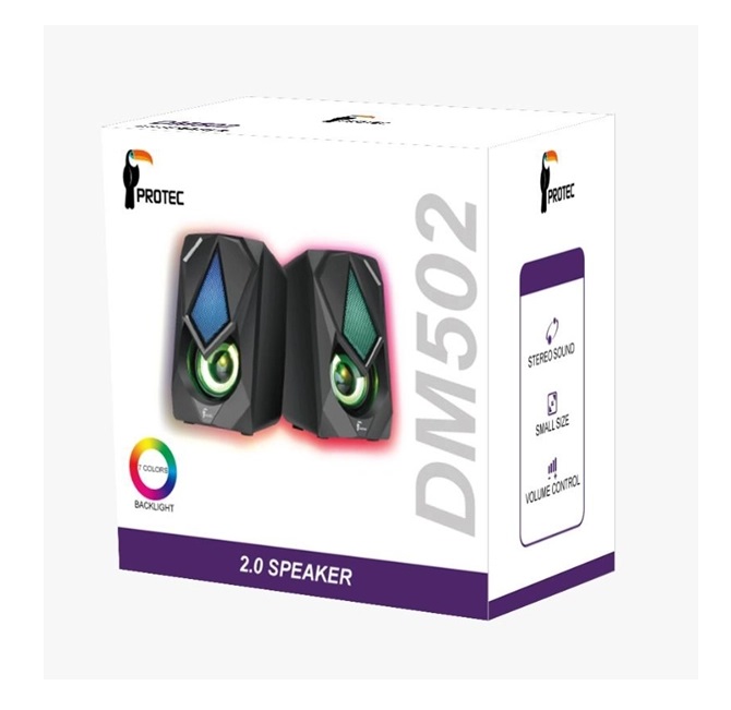 רמקולים למחשב איכותיים עם תאורת Protec DM502 RGB
