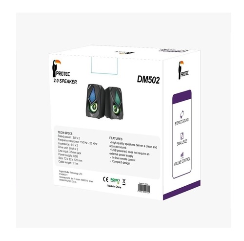 רמקולים למחשב איכותיים עם תאורת Protec DM502 RGB