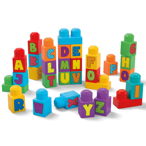 MEGA BLOKS - תיק אבני בנייה 30 חלקים ABC מגה בלוקס  