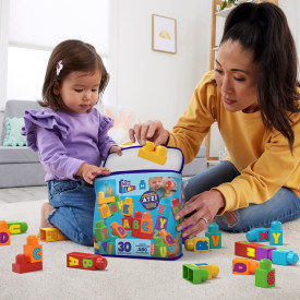MEGA BLOKS - תיק אבני בנייה 30 חלקים ABC מגה בלוקס  