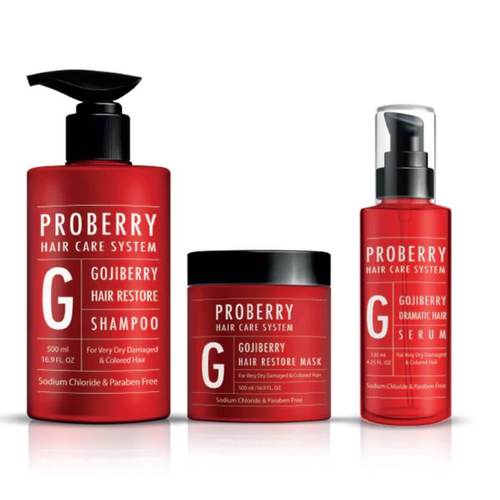 מארז שמפו +מסכה+  סרום PROBERRY לשיער יבש, צבוע ופגום פרוברי