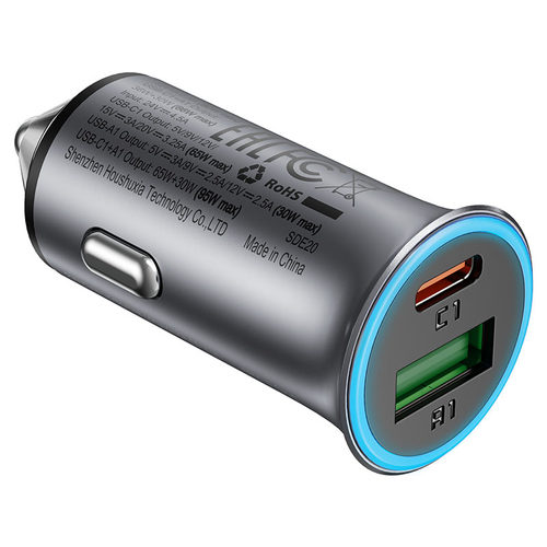 מטען מהיר לרכב (חיבור למצת) 95W עם שתי יציאות AceFast B16  USB-C + USB-A
