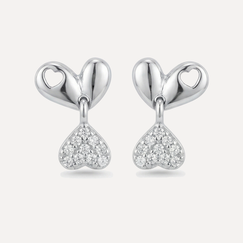 עגילי לב נופל