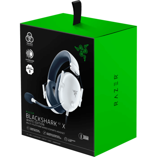 אוזניות גיימינג חוטיות Razer BlackShark V2 X - צבע לבן שנתיים אחריות ע