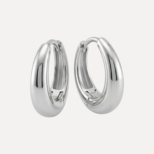 עגילי חישוק אובלי נפוח