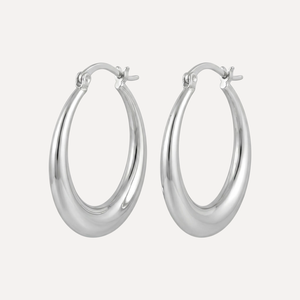 עגילי חישוק אליפטיים חלקים