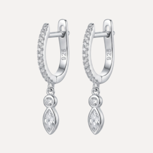 עגילי חישוק עם זרקון נתלה