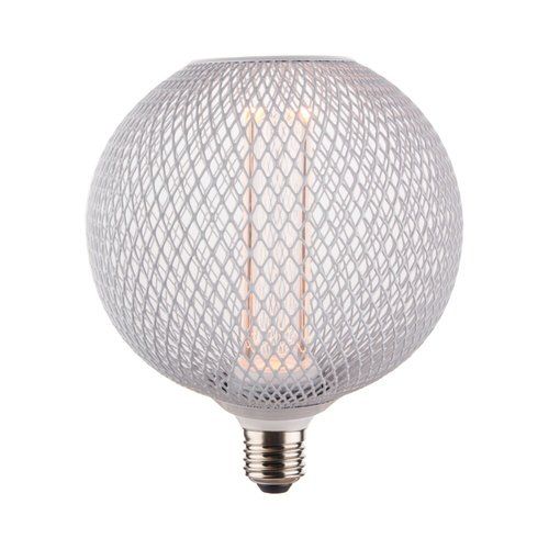 נורה מעוצבת גימור לבן TIFFANY ROUND E27 4W תאורת אווירה חמה Nisko 
