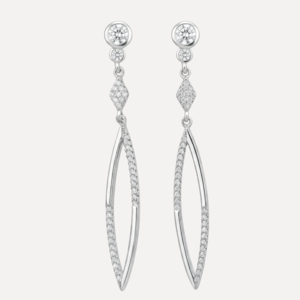 עגילים מעויינים תלויים משובצים