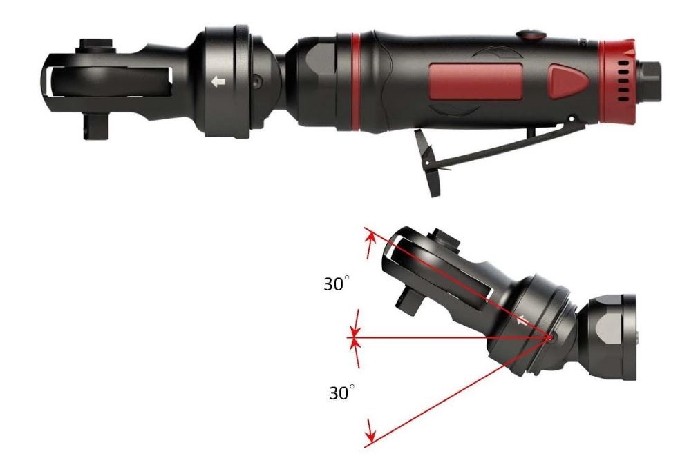 מפתח אוויר רצ׳ט פלקס “1/2 LINSON & BRIGHT דגם 1039600 – ראש מתכוונן | מומנט 95Nm