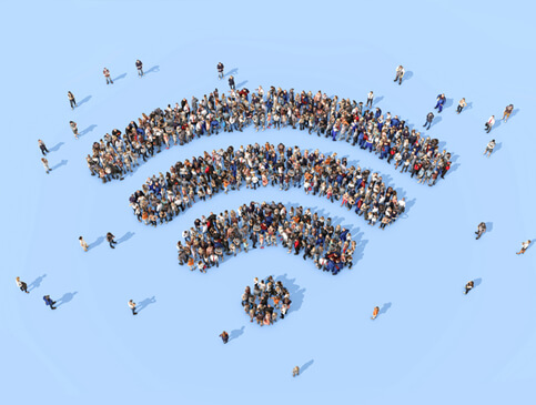  תמונת על של אנשים היוצרים סימן של WIFI - מוצרי תקשורת DLINK