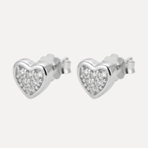 עגילי לב קטנים משובצים