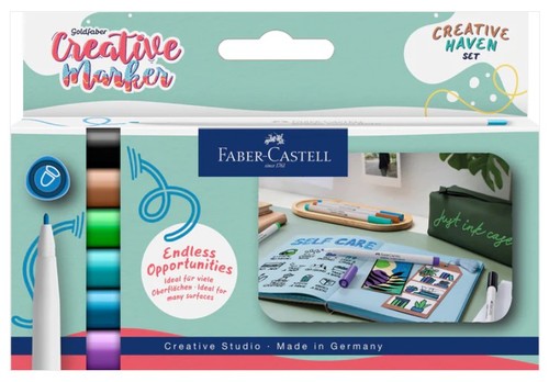 סט 6 טשים לכל משטח CREATIVE  HAVEN MARKER SET
