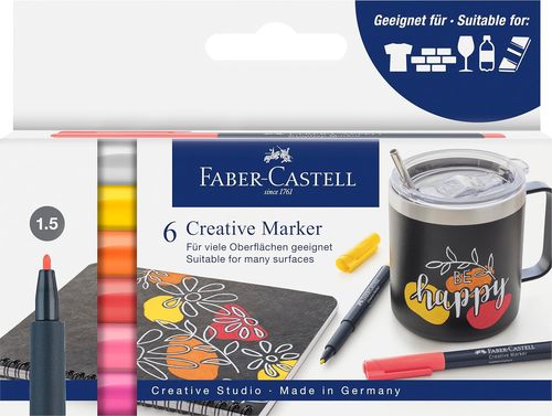 סט 6 טשים לכל משטח CREATIVE MARKER