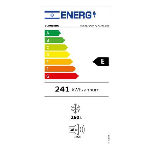 מקפיא 7 תאים 256 ליטר Blomberg FNT-3676WP לבן