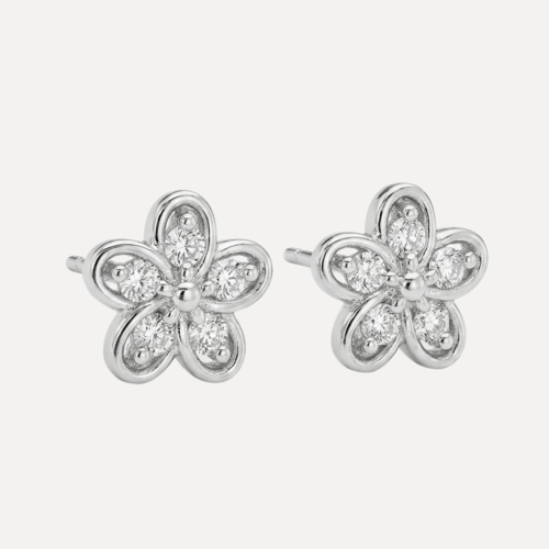 עגילי פרח משובצים