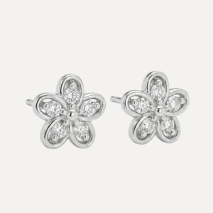 עגילי פרח משובצים