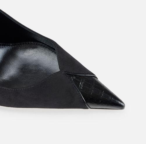 Leather pumps with sculpted heel
